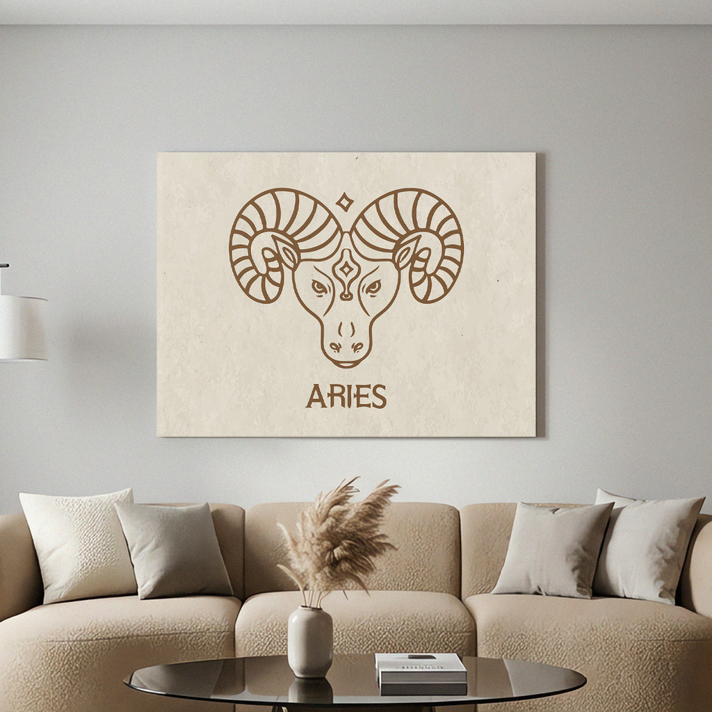 Widder Boho Minimalistisch Sternzeichen Leinwandbild