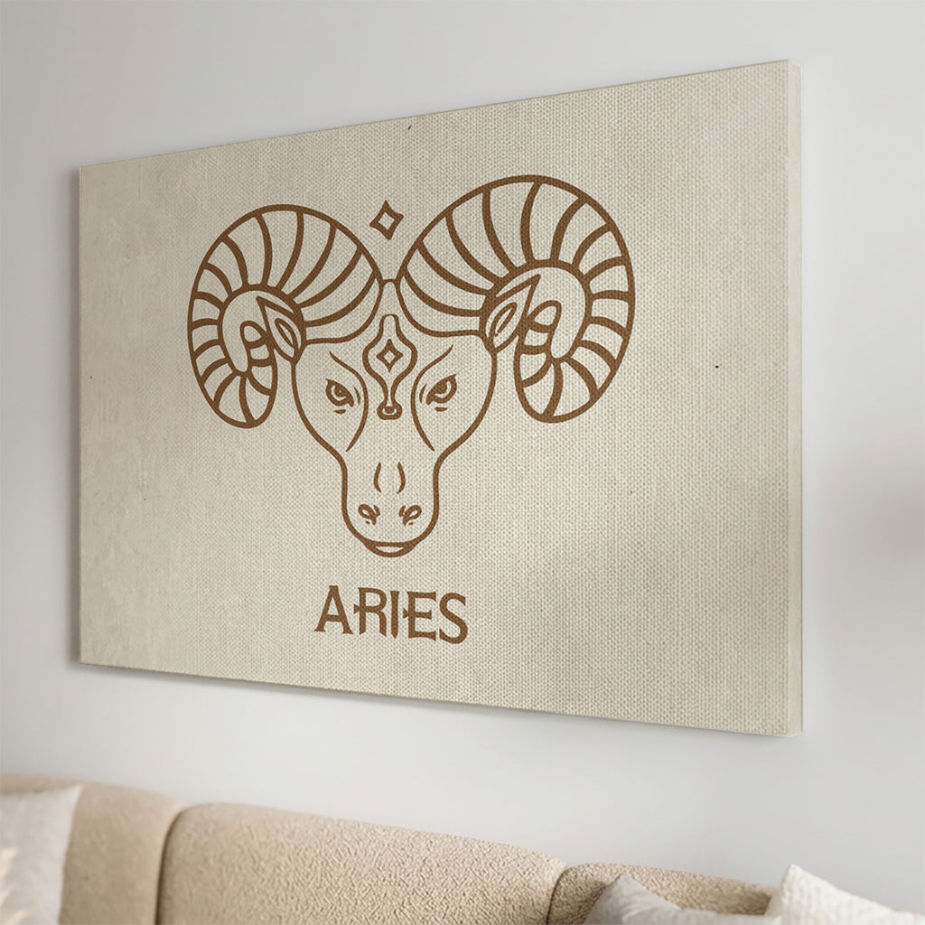 Widder Boho Minimalistisch Sternzeichen Leinwandbild
