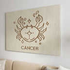Krebs Boho Minimalistisch Sternzeichen Leinwandbild