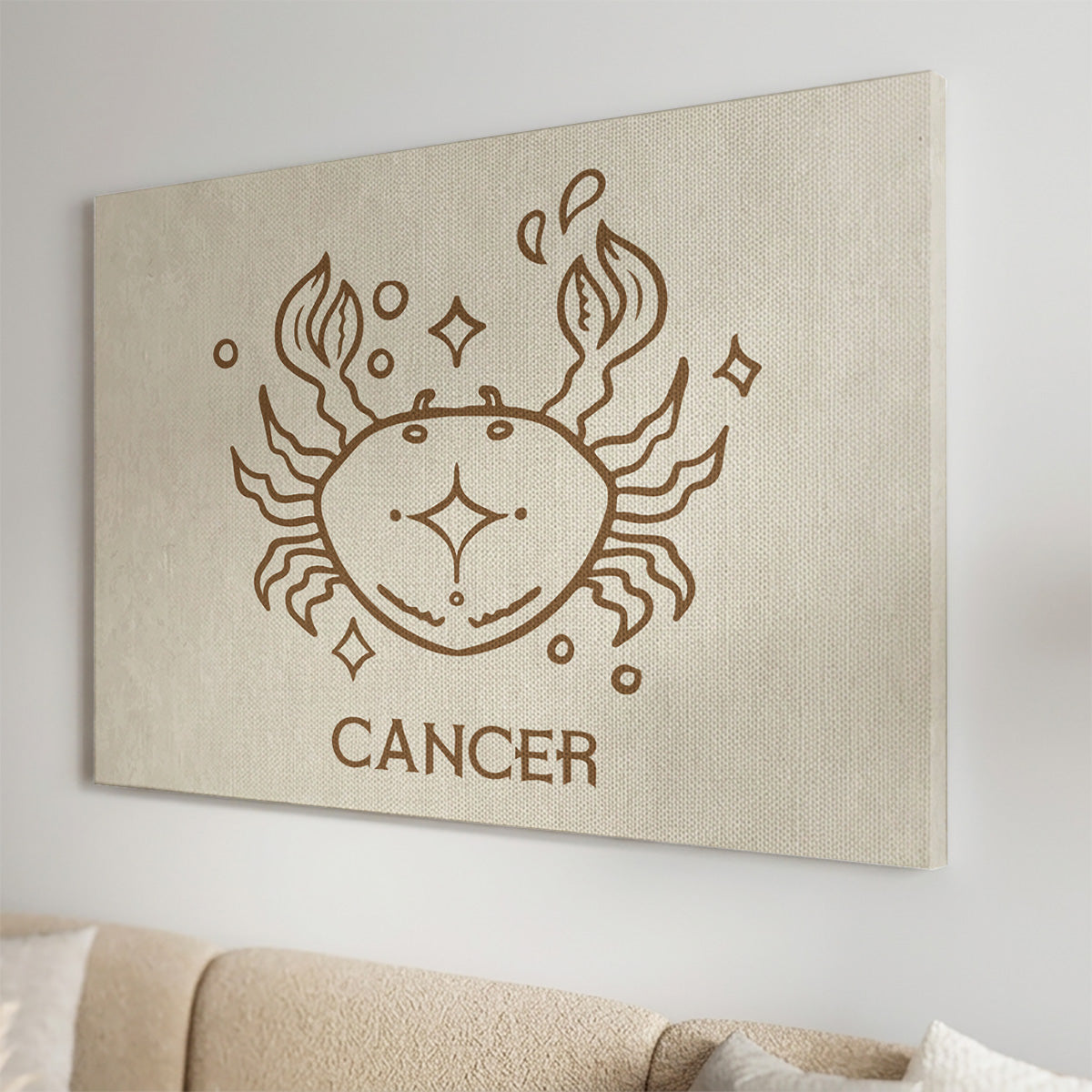Krebs Boho Minimalistisch Sternzeichen Leinwandbild
