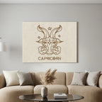 Steinbock Boho Minimalistisch Sternzeichen Leinwandbild