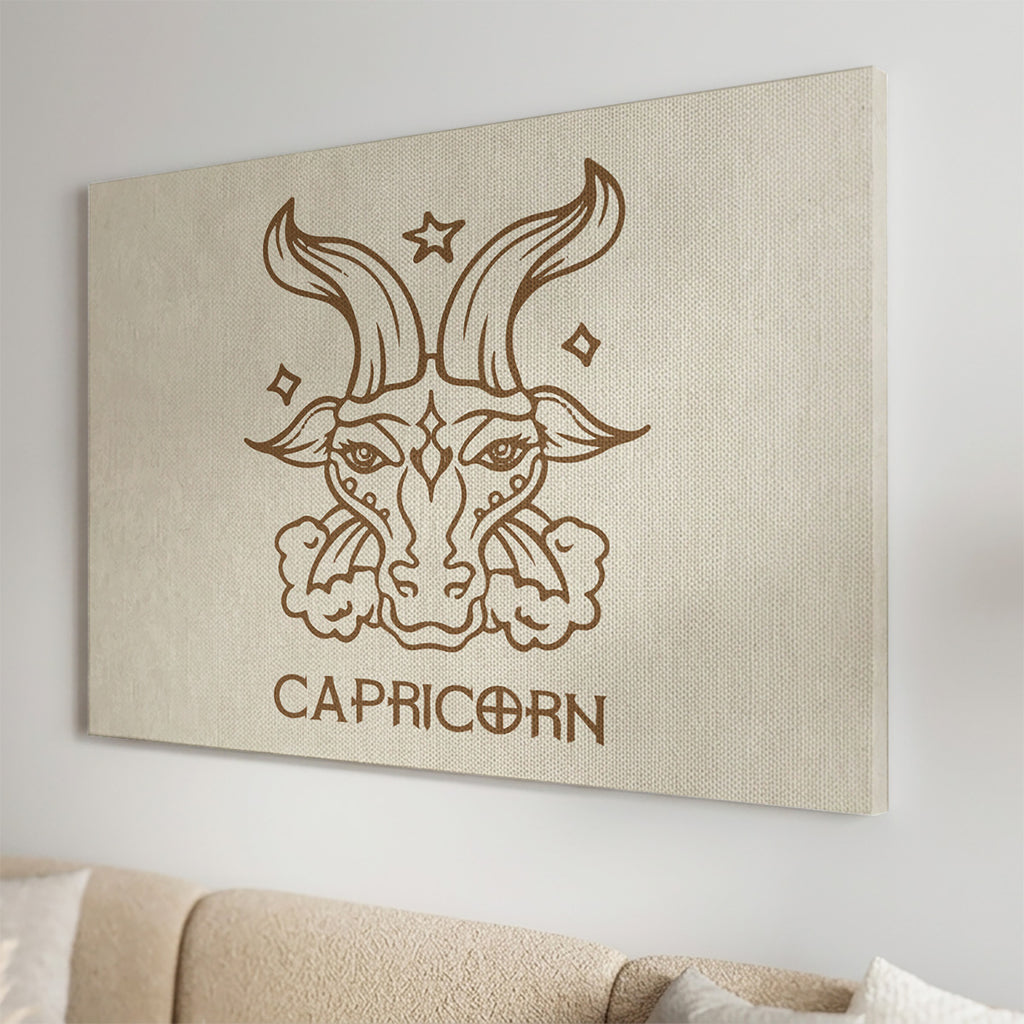 Steinbock Boho Minimalistisch Sternzeichen Leinwandbild