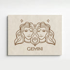 Zwillinge Boho Minimalistisch Sternzeichen Leinwandbild