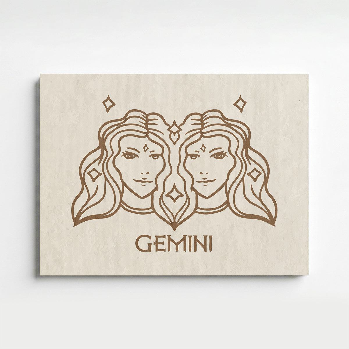 Zwillinge Boho Minimalistisch Sternzeichen Leinwandbild