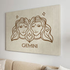 Zwillinge Boho Minimalistisch Sternzeichen Leinwandbild