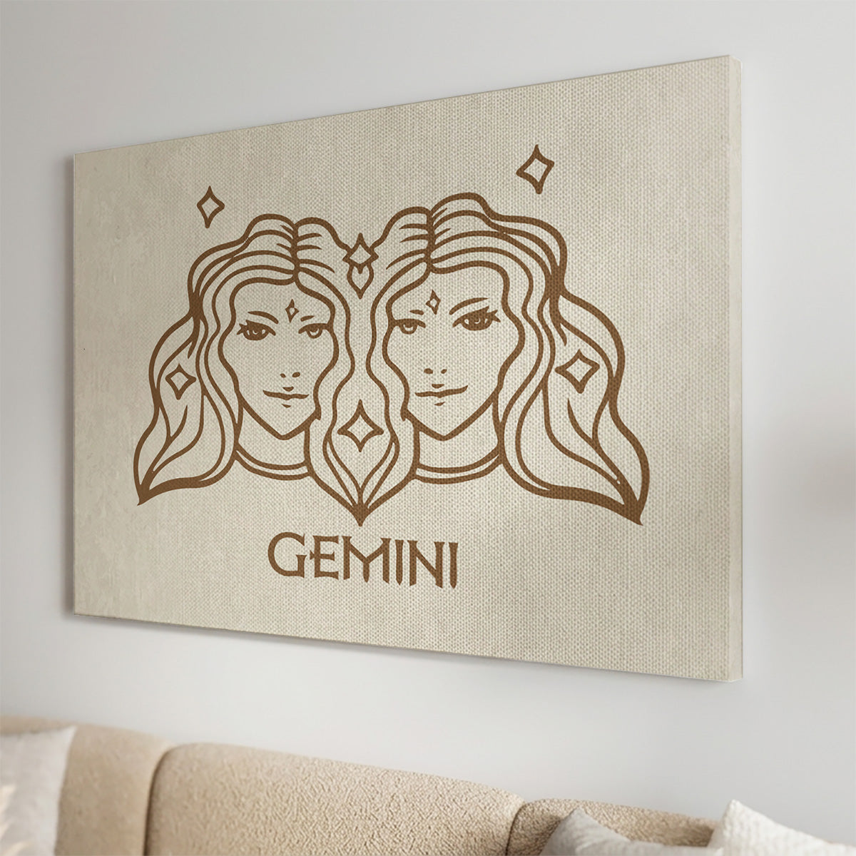 Zwillinge Boho Minimalistisch Sternzeichen Leinwandbild