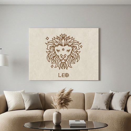 Löwe Boho Minimalistisch Sternzeichen Leinwandbild
