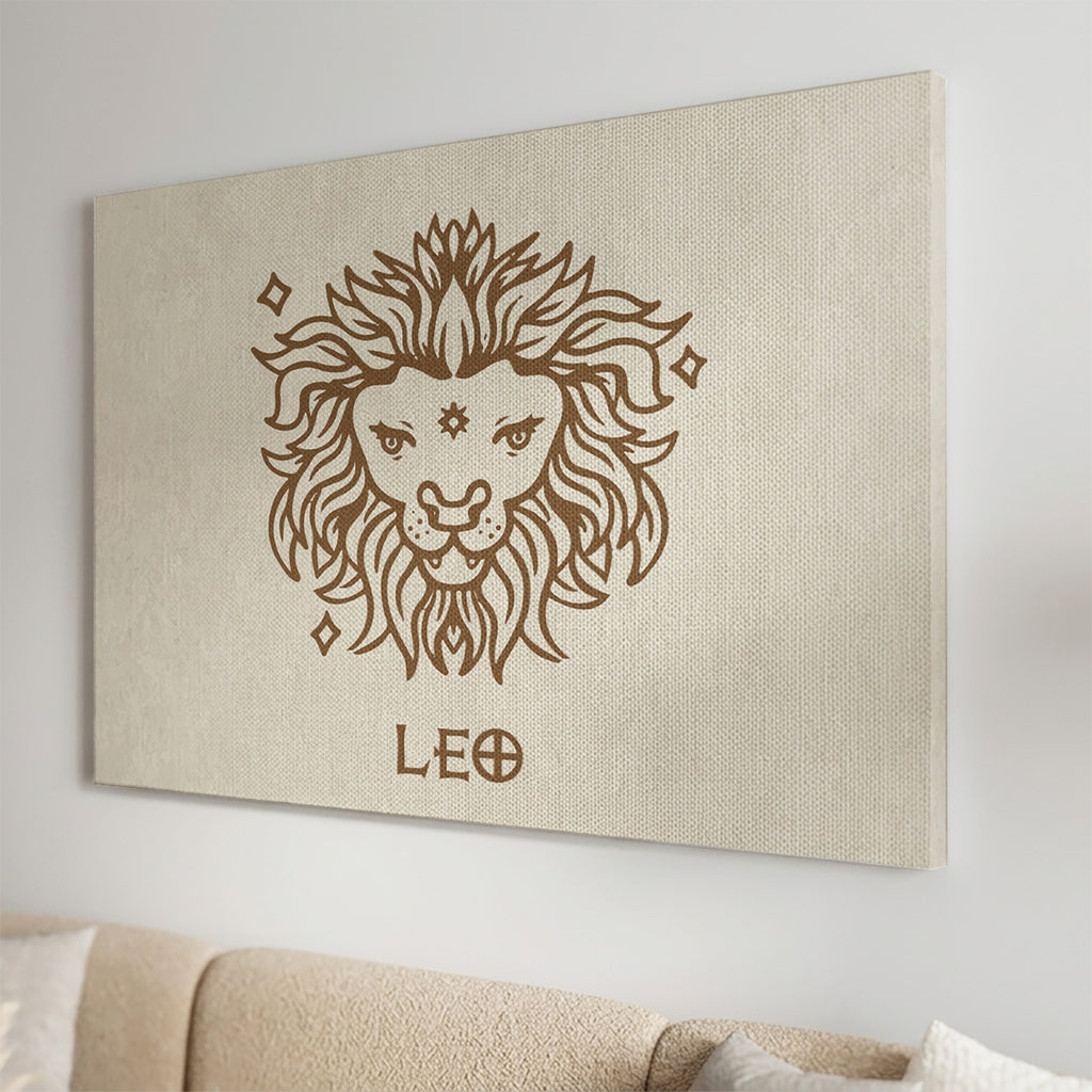 Löwe Boho Minimalistisch Sternzeichen Leinwandbild