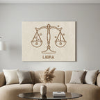 Waage Boho Minimalistisch Sternzeichen Leinwandbild