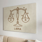 Waage Boho Minimalistisch Sternzeichen Leinwandbild