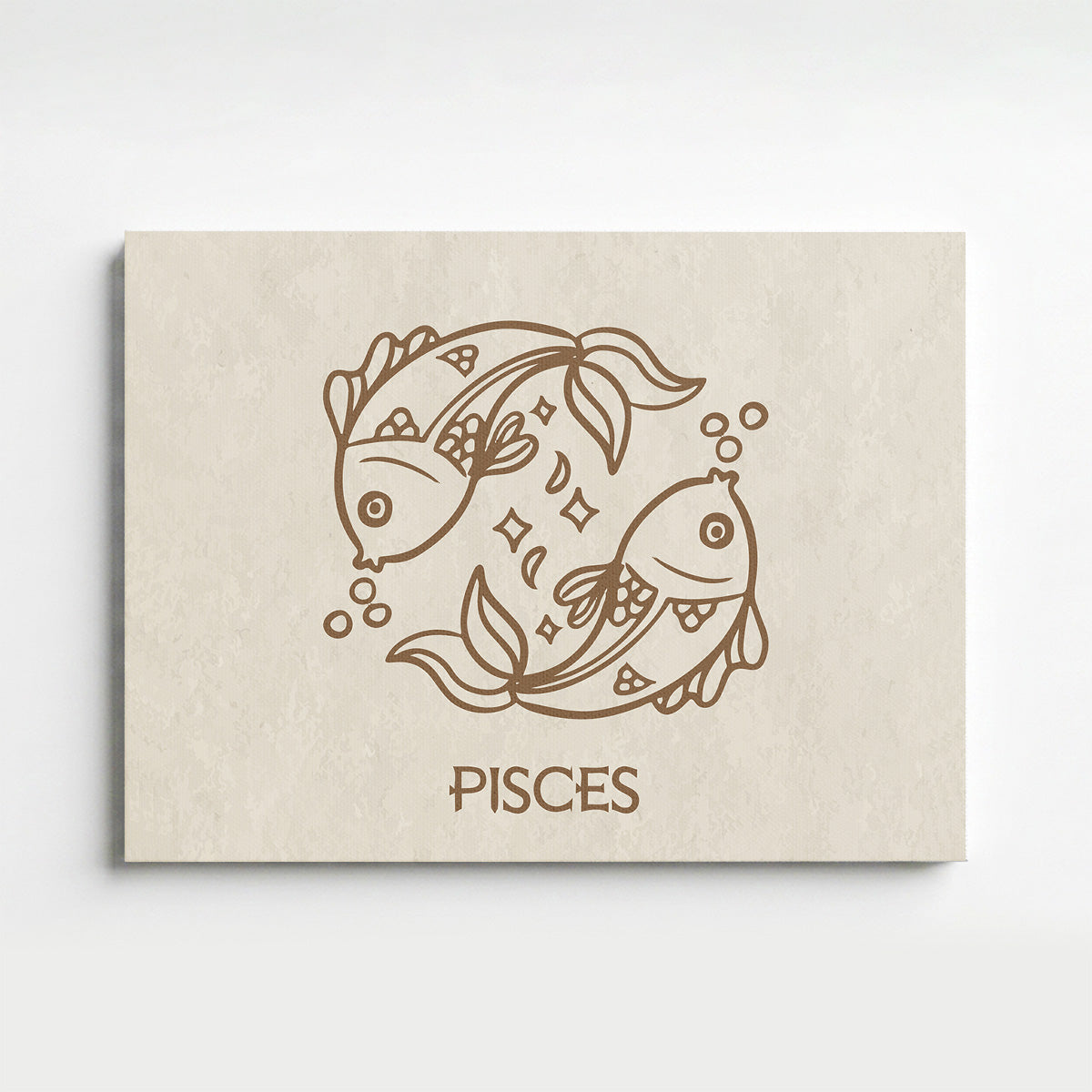 Fische Boho Minimalistisch Sternzeichen Leinwandbild