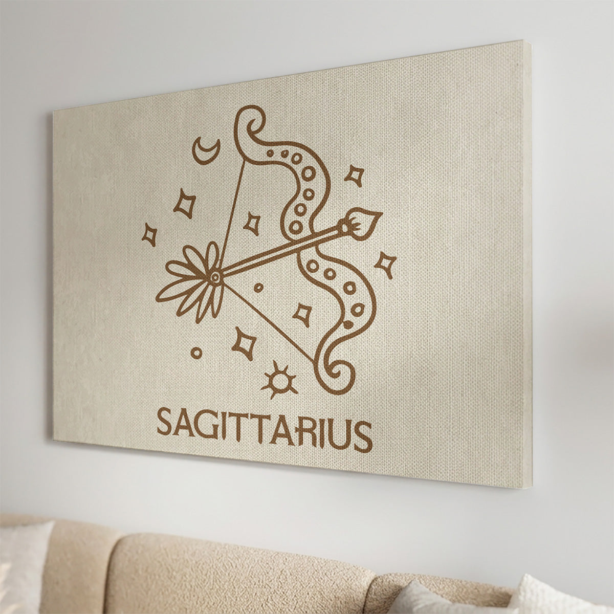 Schütze Boho Minimalistisch Sternzeichen Leinwandbild