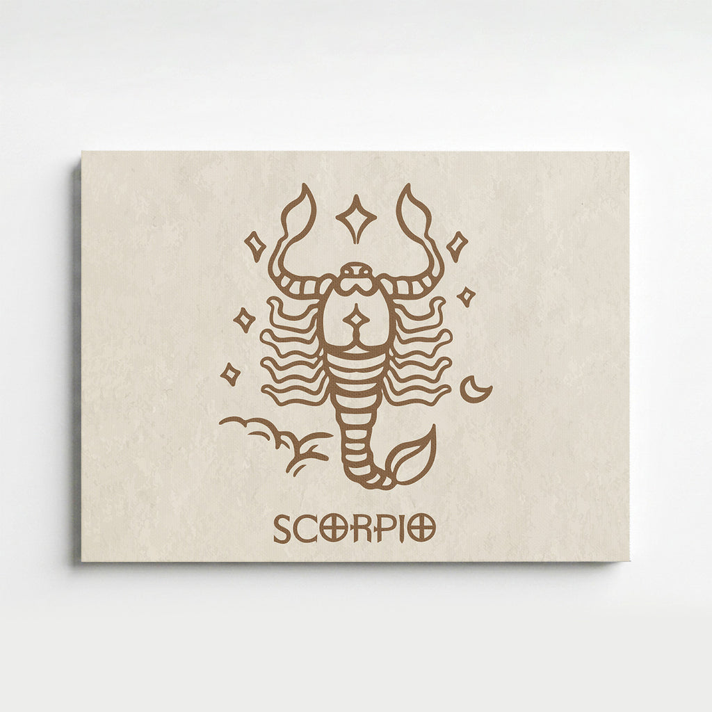 Skorpion Boho Minimalistisch Sternzeichen Leinwandbild