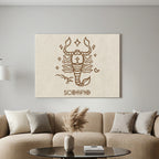 Skorpion Boho Minimalistisch Sternzeichen Leinwandbild