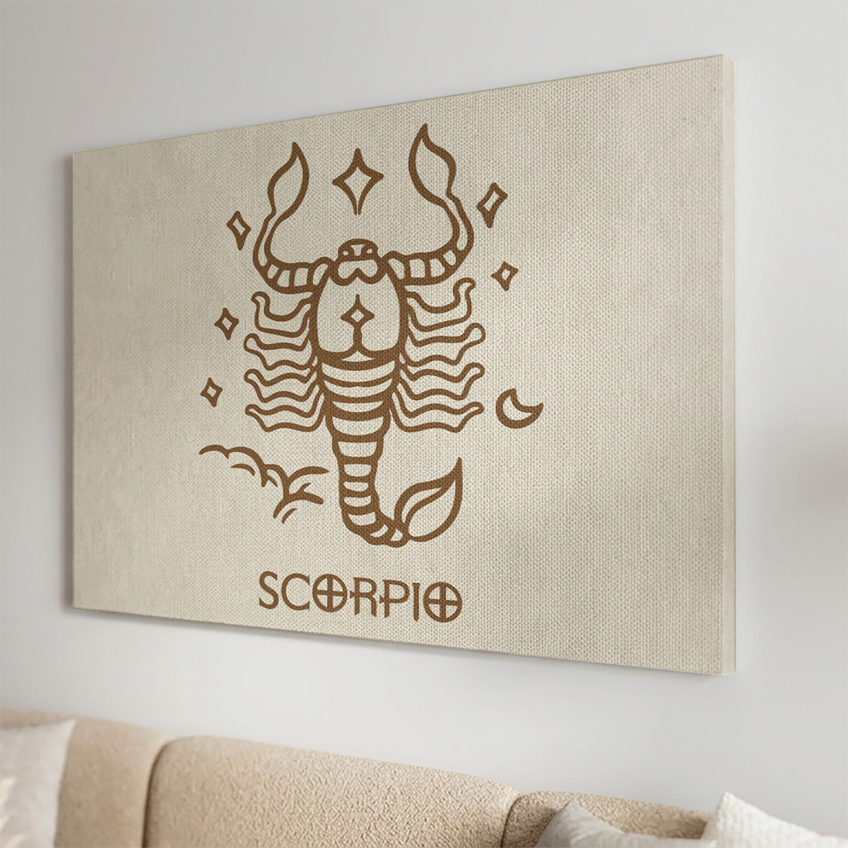 Skorpion Boho Minimalistisch Sternzeichen Leinwandbild