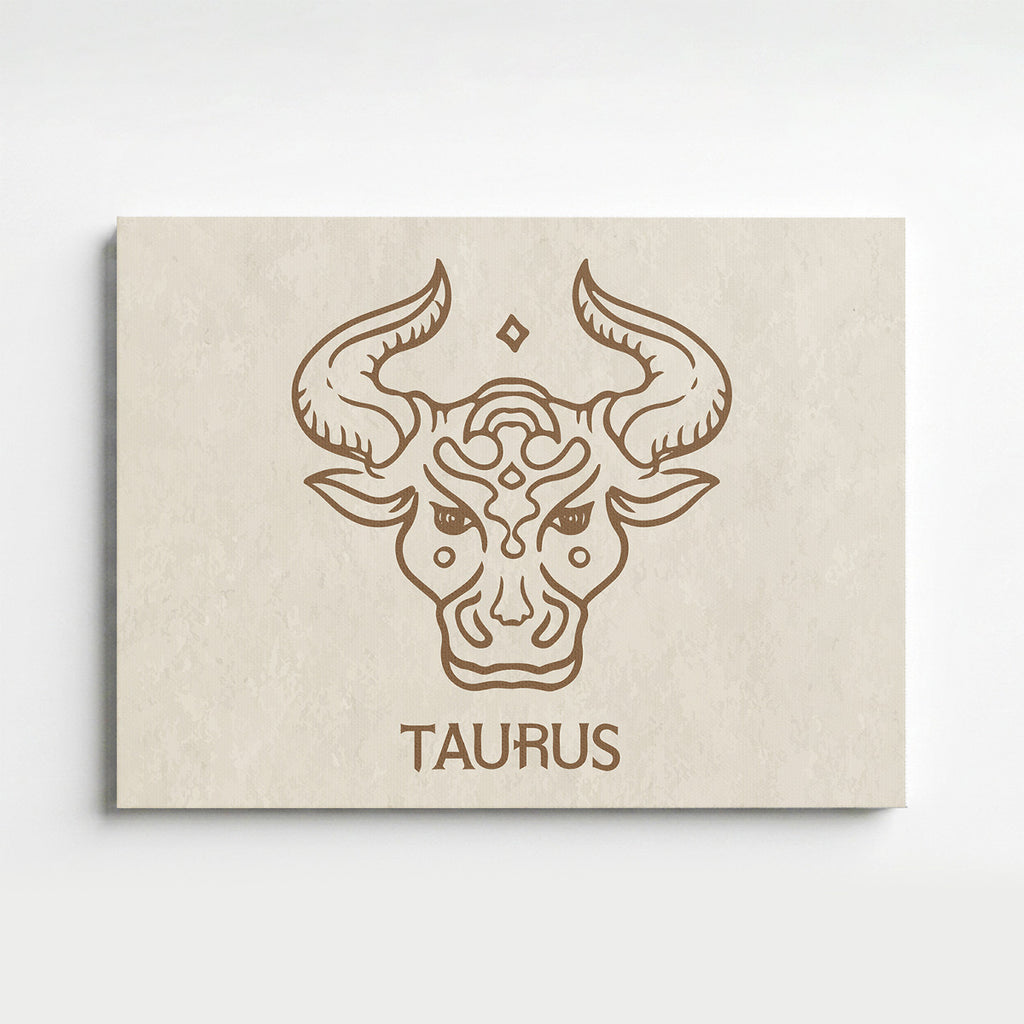 Stier Boho Minimalistisch Sternzeichen Leinwandbild