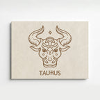 Stier Boho Minimalistisch Sternzeichen Leinwandbild