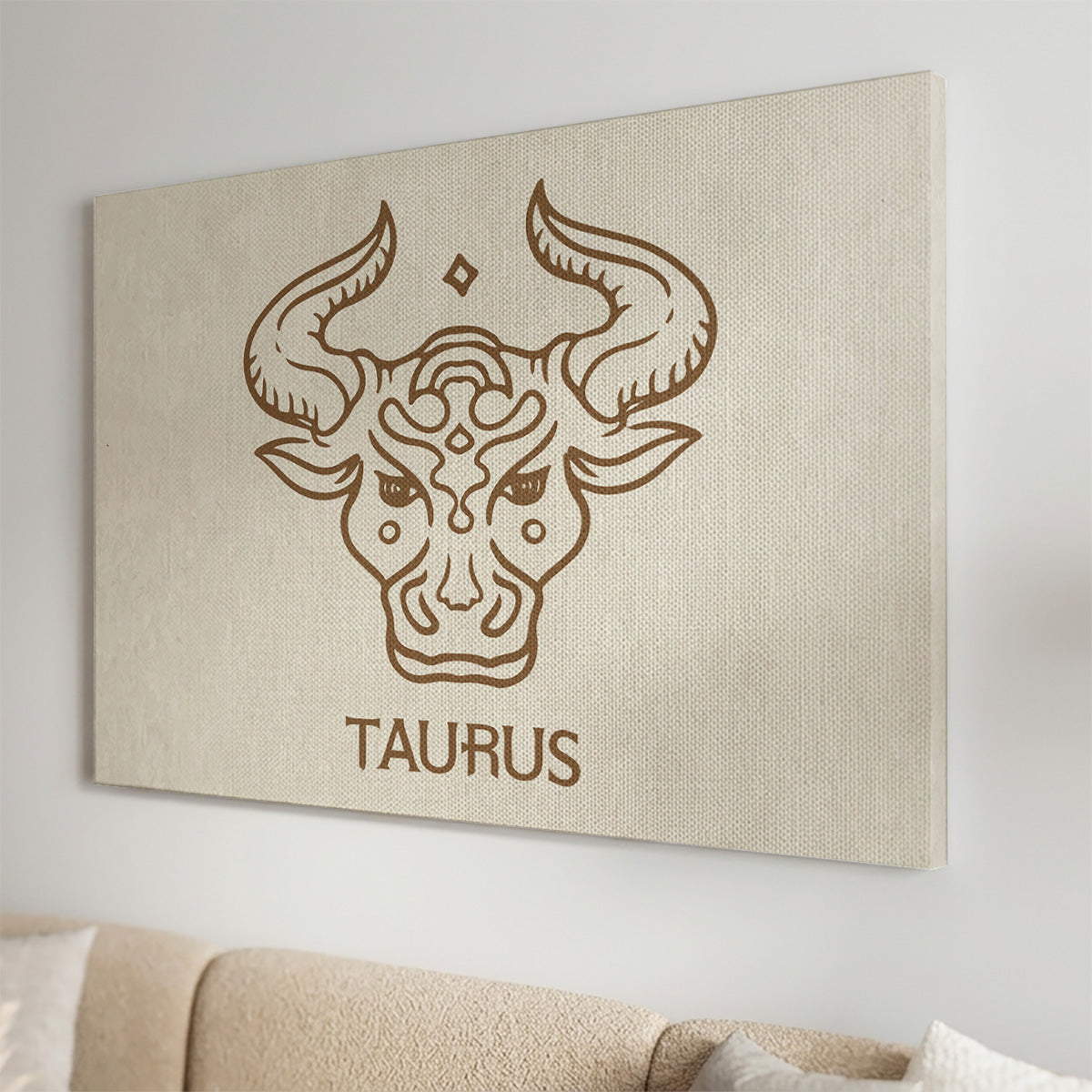 Stier Boho Minimalistisch Sternzeichen Leinwandbild